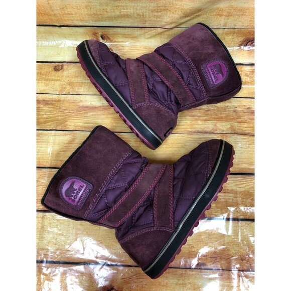 Sorel Glacy Vino Snow Winter Fleece Lined Waterproof Boots Womens 6.5 (t6n) - Picture 5 of 10